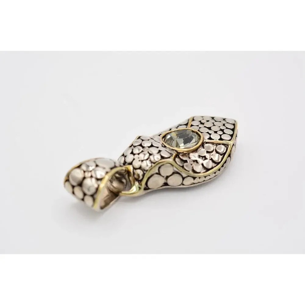 Vintage Snake Pendant Cobra Reptile Gunmetal Rhinestone Crystal Silver BinAT